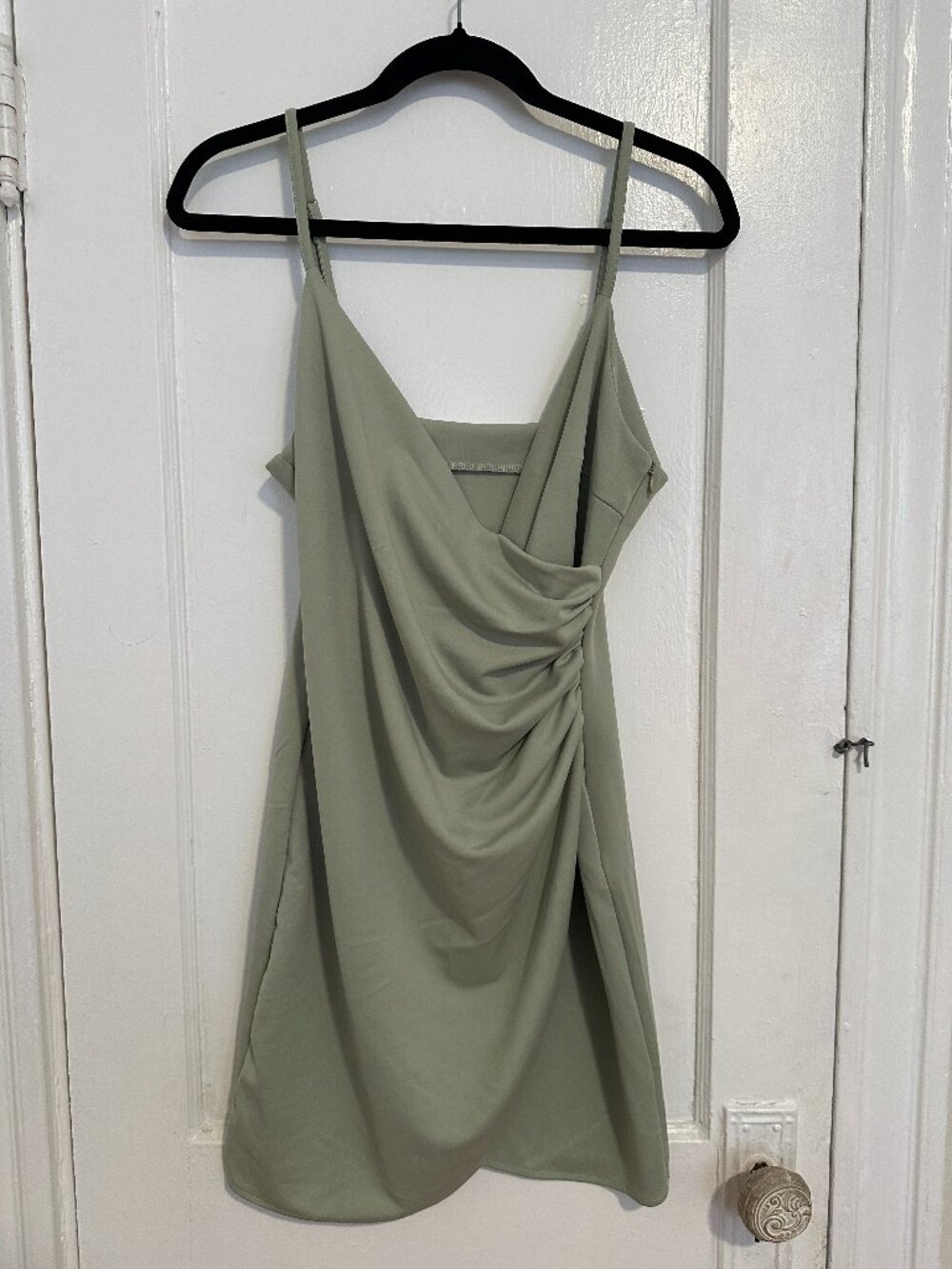 Sage green mini dress